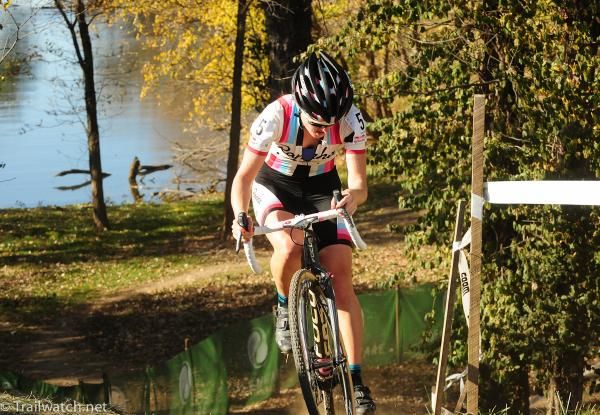 Gabby Day (Rapha Focus) on a short steep climb