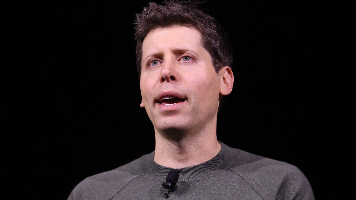  OpenAI CEO Sam Altman speaks during the OpenAI DevDay event on November 06, 2023 in San Francisco, California. Altman delivered the keynote address at the first-ever Open AI DevDay conference.(Photo by Justin Sullivan/Getty Images)