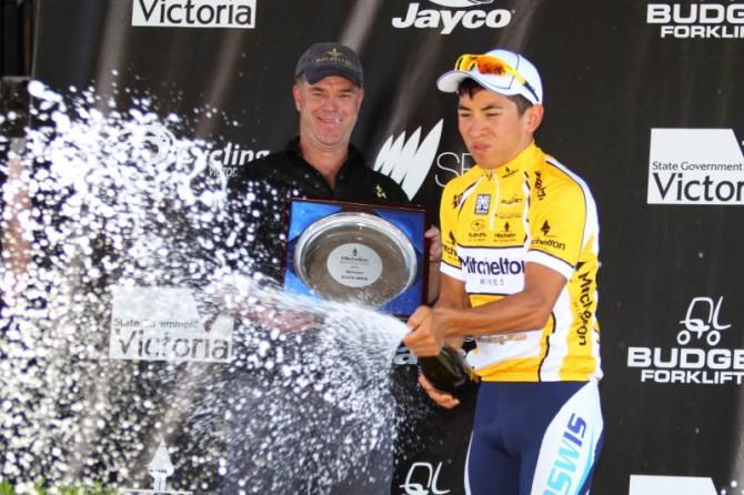 Caleb Ewan (BikeBug) celebrates