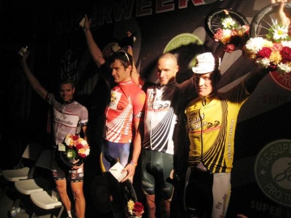 Winners circle including APC Nutrition red jersey holder