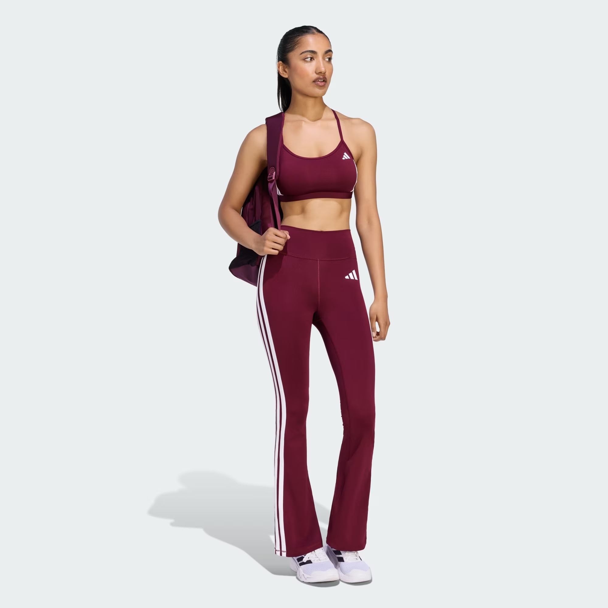 adidas, Optim&amp;eacute; Essentials 3-Stripes Flared Leggings