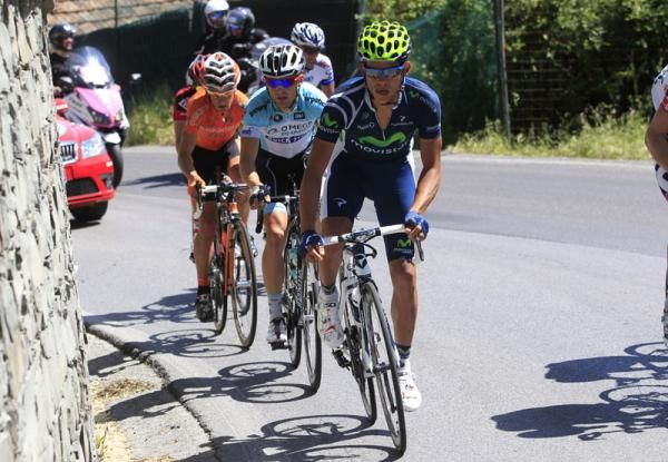Andrey Amador (Movistar) leads the main break