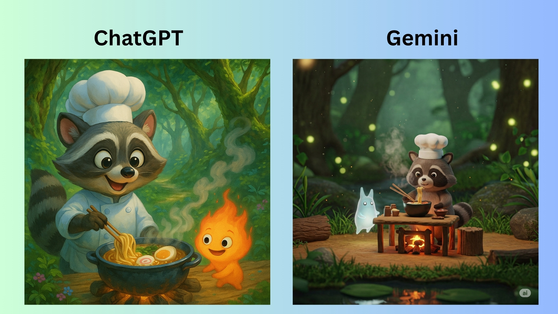 AI generated images by ChatGPT and Gemini