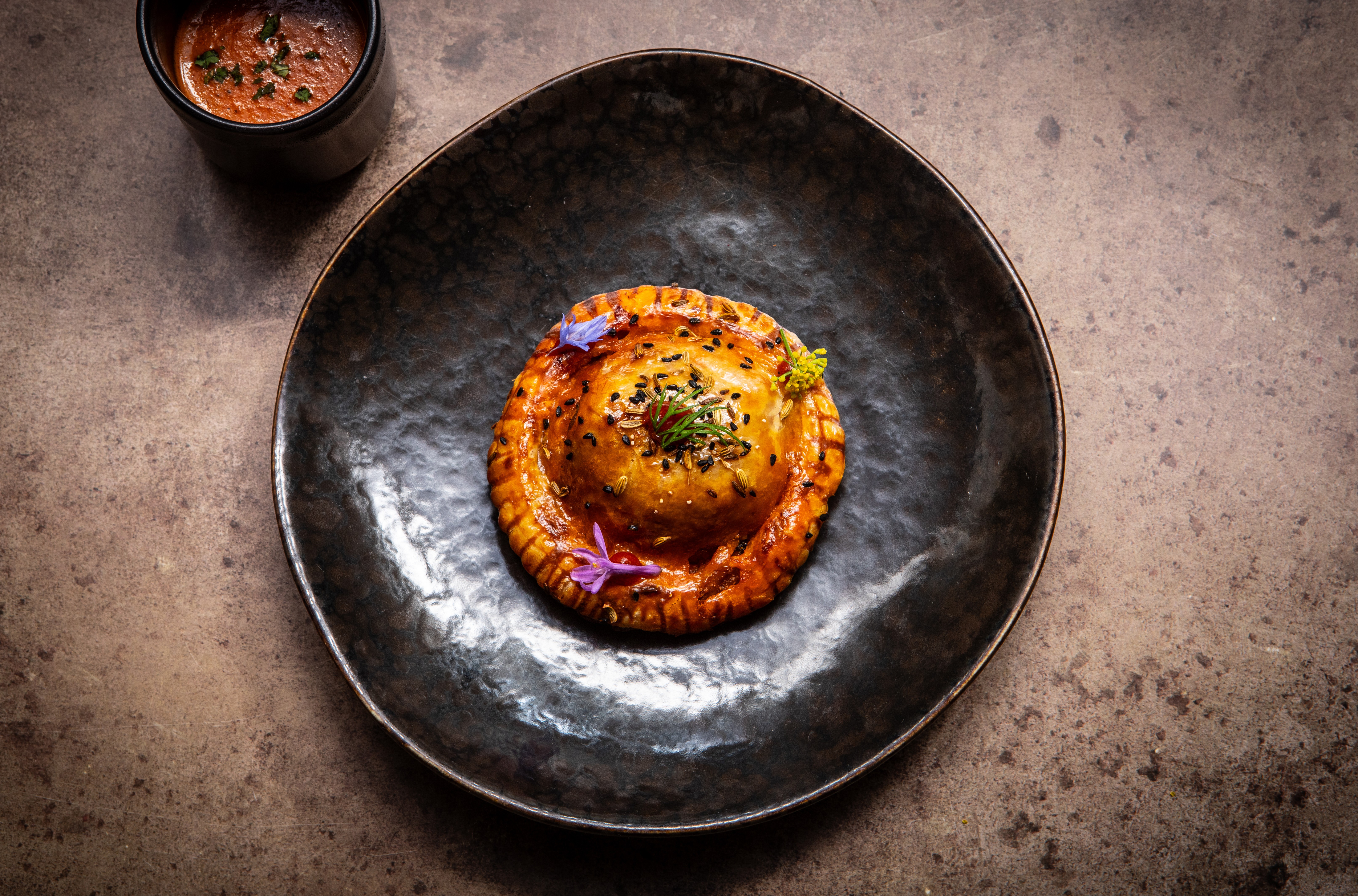 Chikkten tikka pie at Kanishka, Mayfair