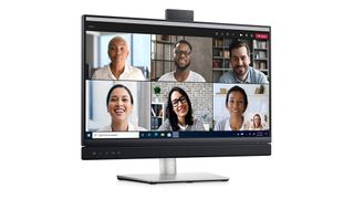 Product shot of Dell C2422HE, one of the best monitors with webcam