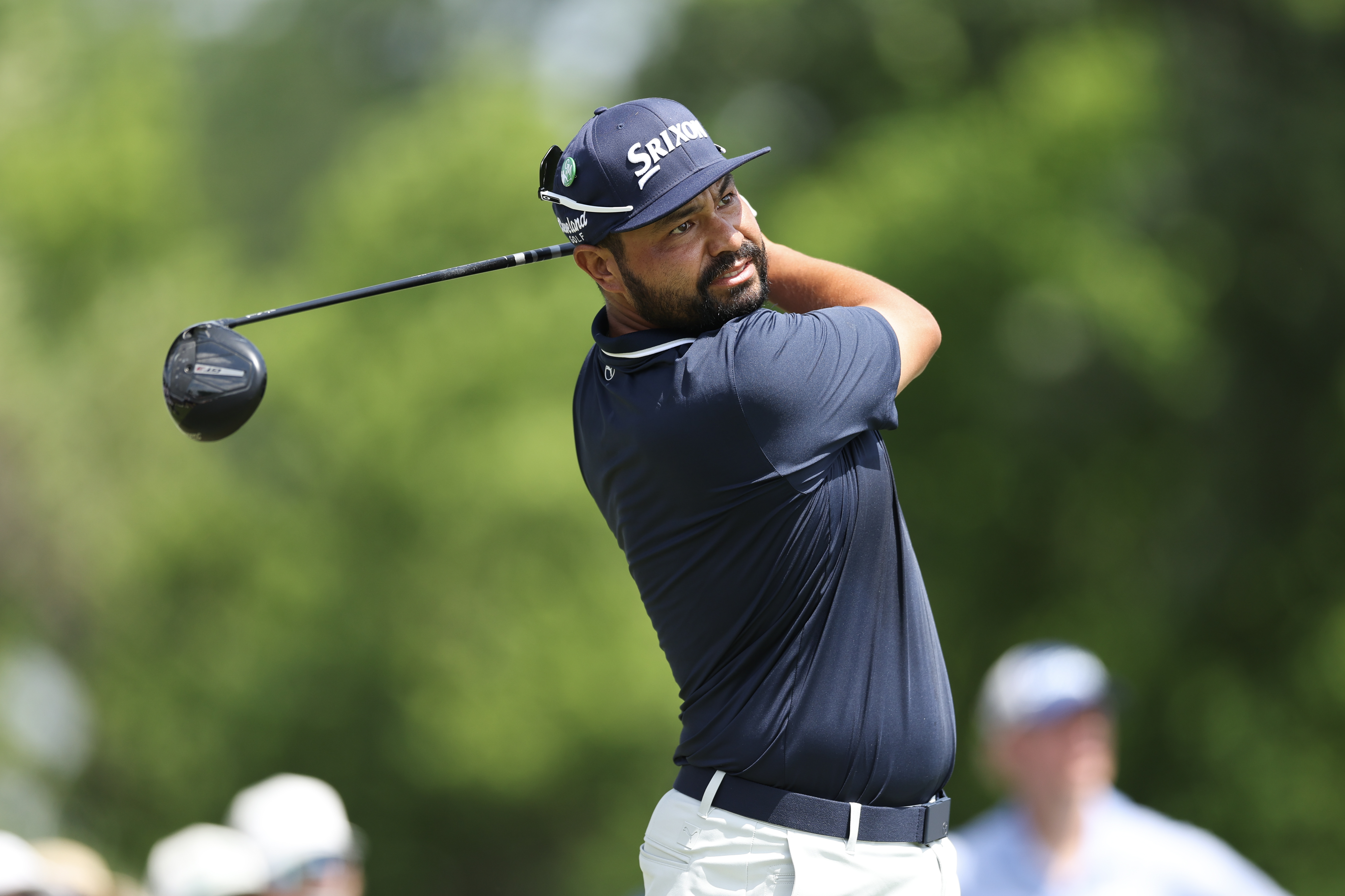 J.J. Spaun hits a driver off the tee