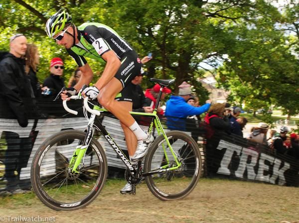 Ryan Trebon (Cannondale p/b Cyclocrossworld) making easy work of the steepest climb