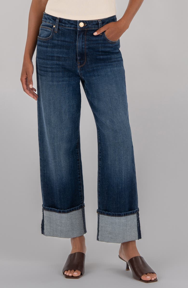 Sienna Cuffed Hem Wide Leg Jeans