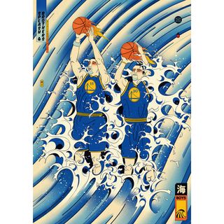 Part of Andrew Archer’s Edo Ball series, which combines images of basketball and Japanese art