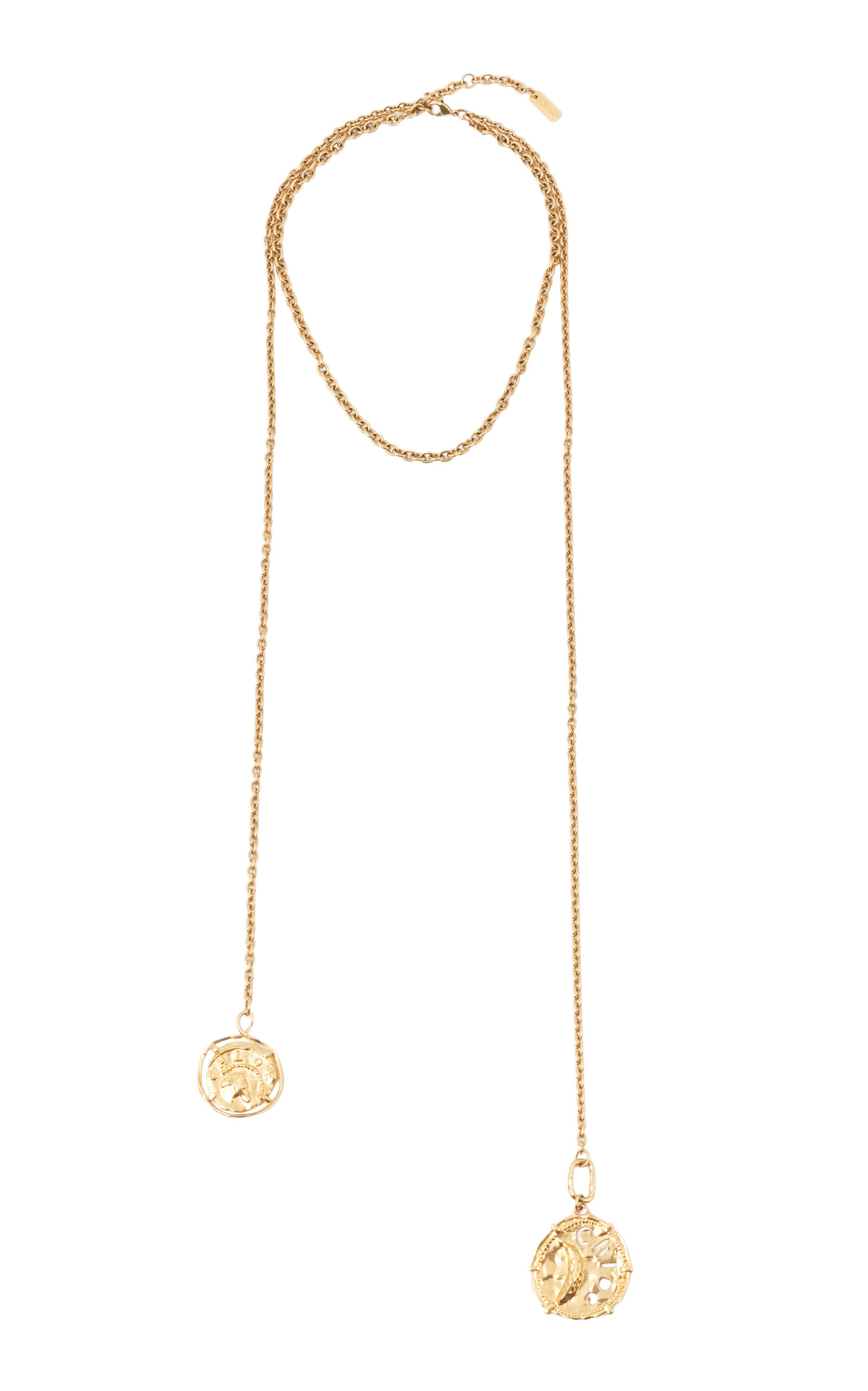 Gold-Tone Double Coin Pendant Necklace