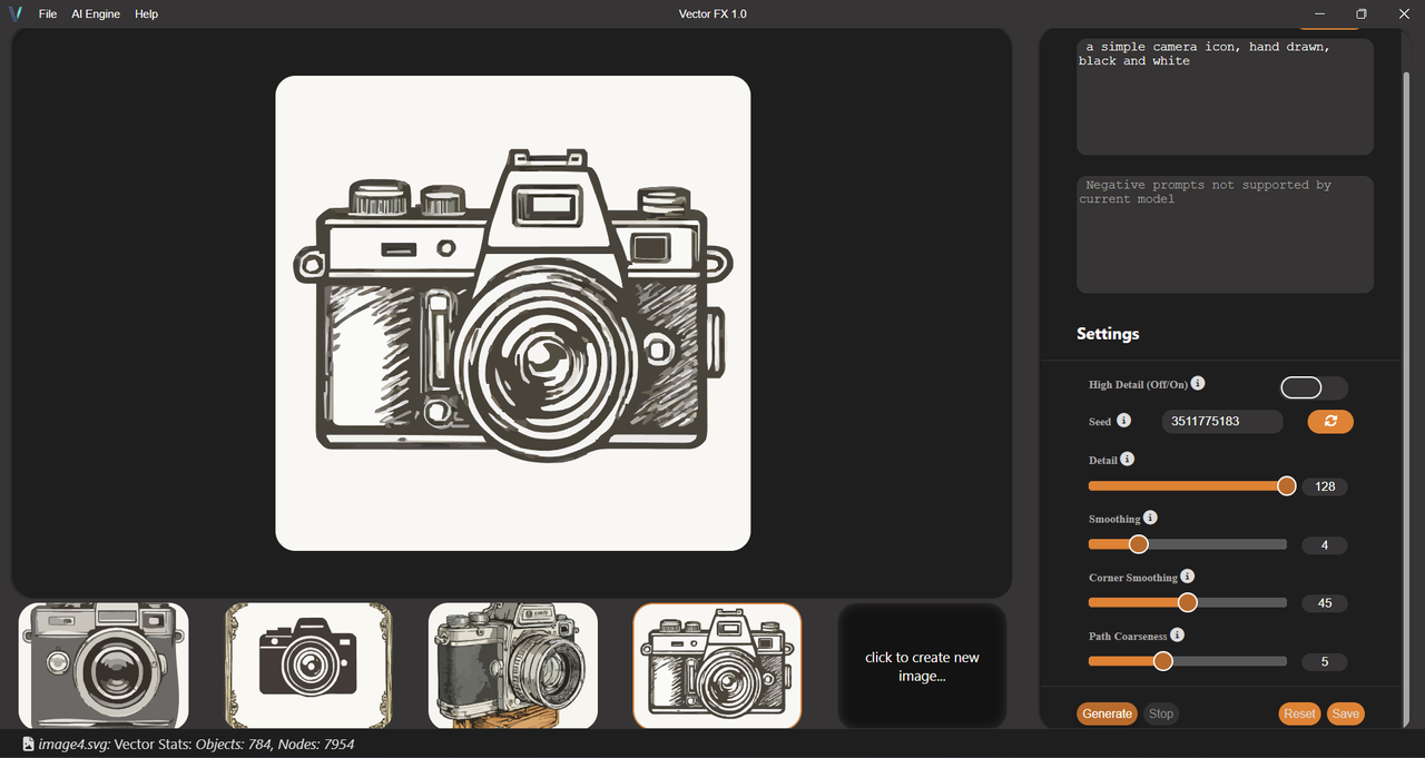 VectorFX logoand interface