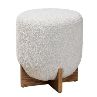 a boucle footstool