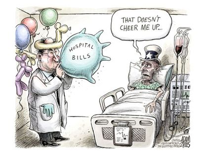 Political cartoon Obamacare bills