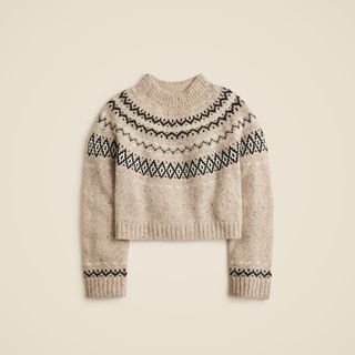 Fair Isle Wide-Mockneck Sweater