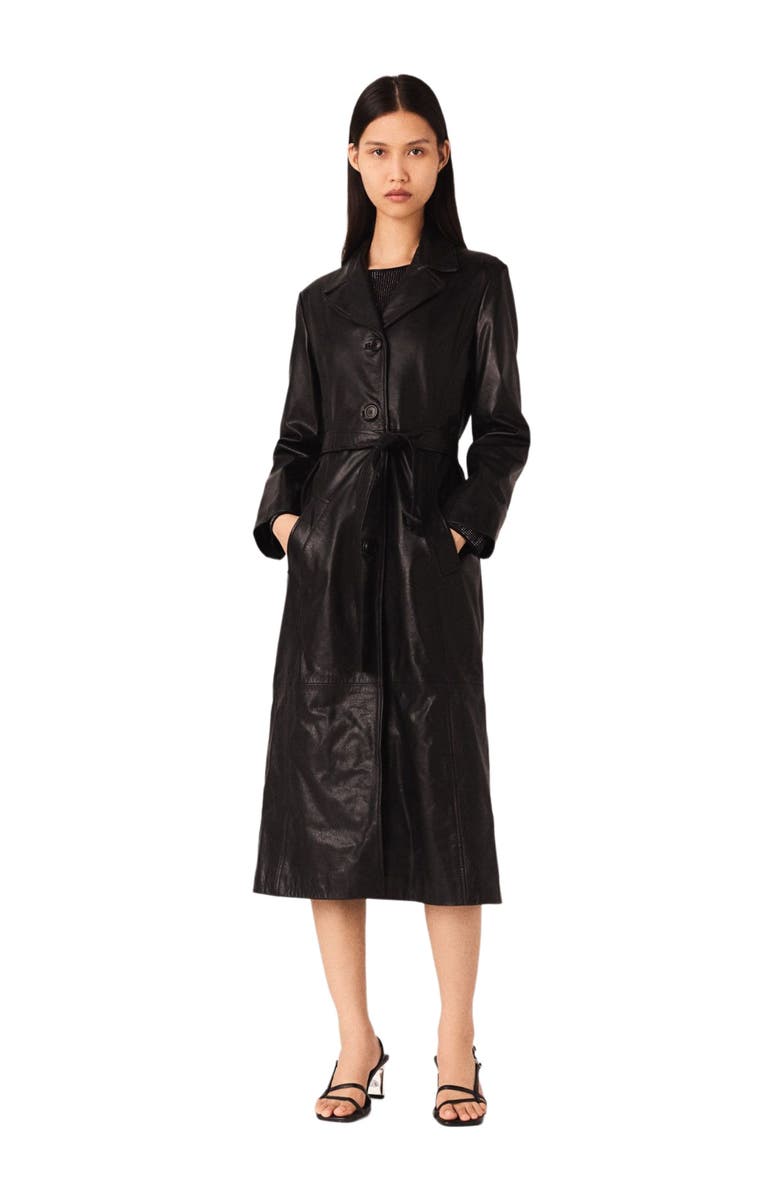 Long Leather Trench Coat