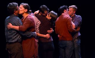 People kissing as part of performance art