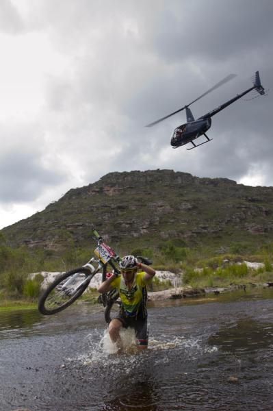 Jenny Smith tackles a river crossing.