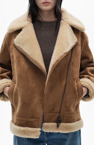 Faux Shearling Moto Jacket