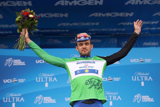 Kasper Asgreen (Deceuninck-QuickStep) held on to the green points jersey after stage 3 of the 2019 Tour of California