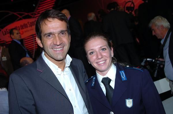 Italian national coach Franco Ballerini with Women's World Champion Tatiana Guderzo