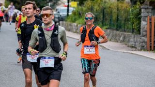 Courtney Dauwalter running in the UTMB Nice