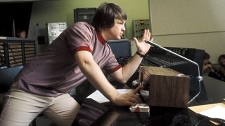 Singer and mastermind Brian Wilson of the rock and roll band "The Beach Boys" directs from the control room while recording the album "Pet Sounds" in 1966 in Los Angeles, California.