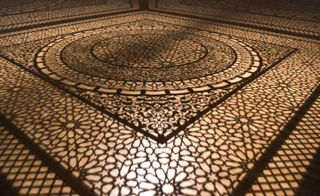 Patterned floor of exhibition