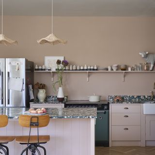 Farrow & Ball setting plaster pink in a kitchen