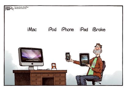 Editorial cartoon Apple iWatch technology
