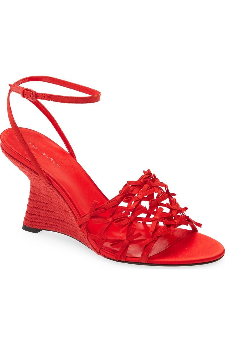 Mini Bow Espadrille Ankle Strap Wedge Sandal