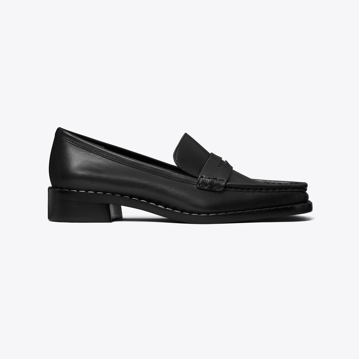 Square-Toe Loafer in Black, Size 5