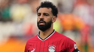 Liverpool forward Mohamed Salah in action for Egypt at AFCON 2023 in January 2024.
