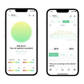 Vitesy Hub smartphone app with air quality data analytics