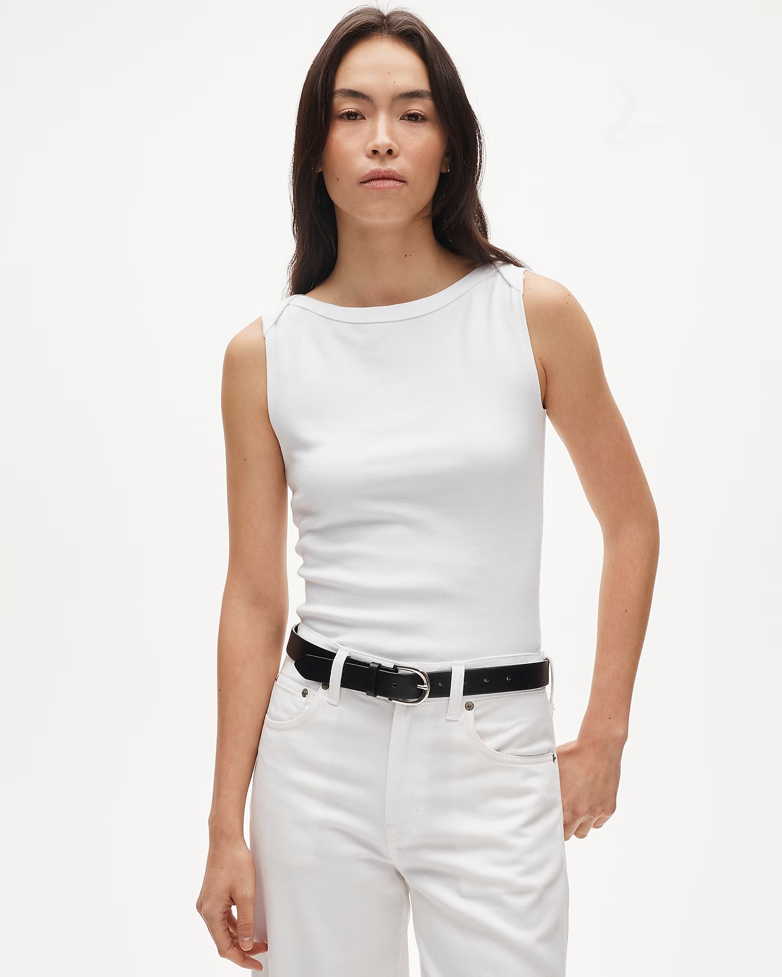 Perfect-Fit Boatneck Tank Top in Stripe