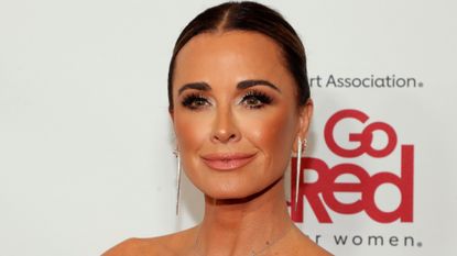 Kyle Richards attends The American Heart Association's Go Red for Women Red Dress Collection Concert 2023 on February 01, 2023 in New York City. 
