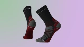 walking socks against gradient background