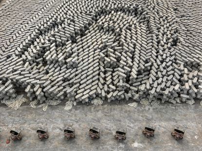 Tetrapods #1, Dongying, China, 2016, by Edward Burtynsky