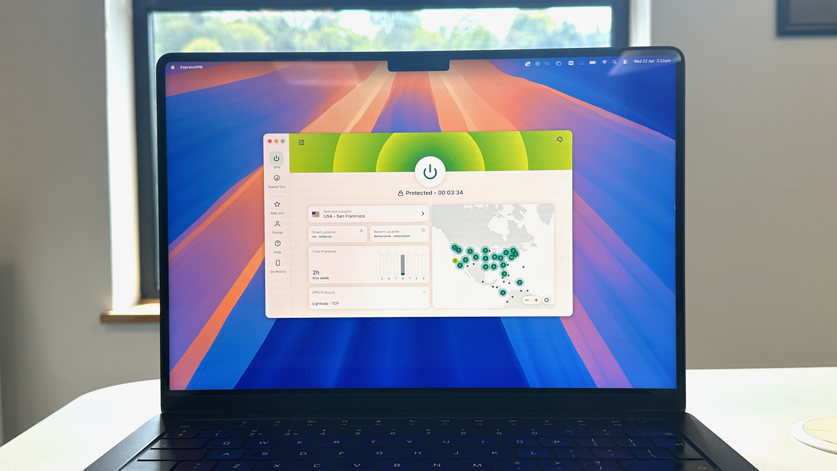 ExpressVPN displayed on a 2023 MacBook Pro