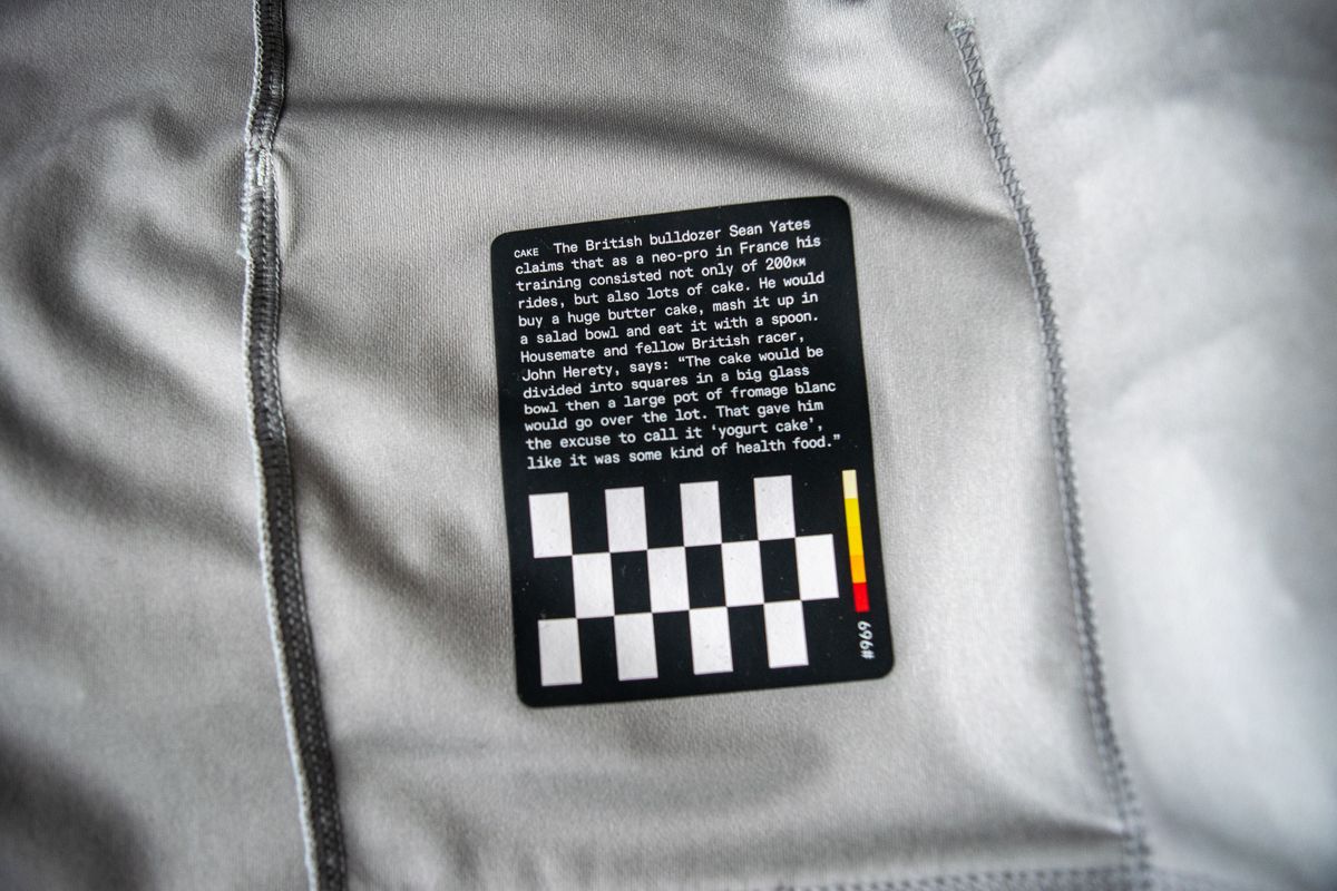 A man wearing a Rapha Shadow jersey