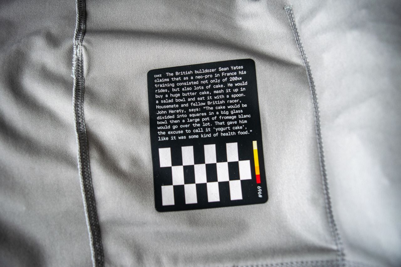 A man wearing a Rapha Shadow jersey