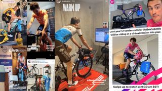 Pro peloton's indoor training and eracing set-ups