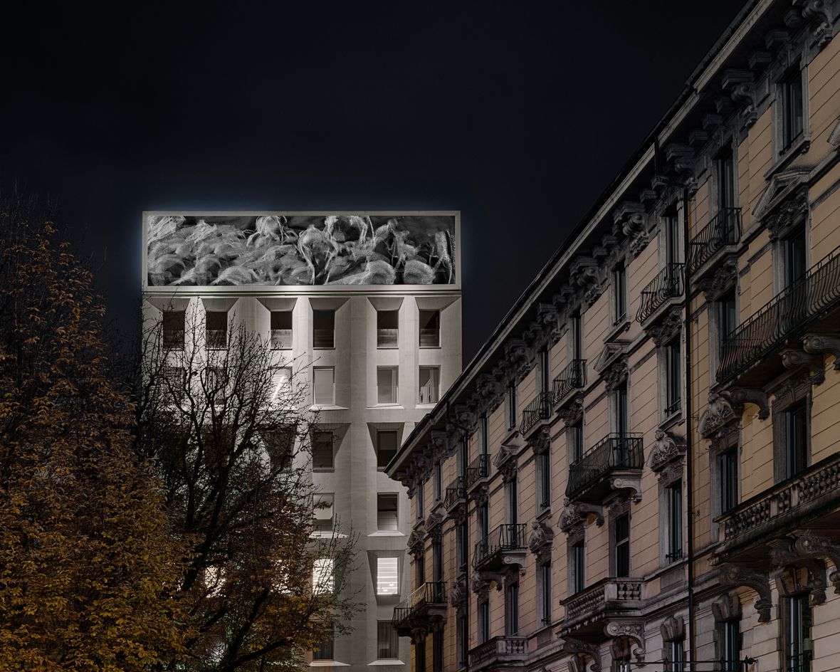 Rendering of Laurie Anderson&#039;s Notebook at Milan&#039;s Cadorna Square