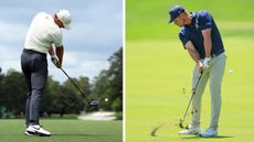 Rory McIlroy and Bryson DeChambeau hitting powerful golf shots