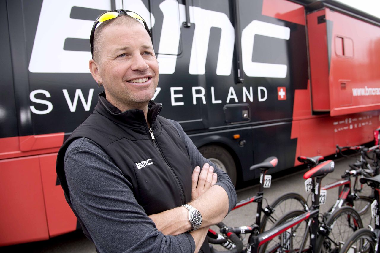 At the BMC team bus