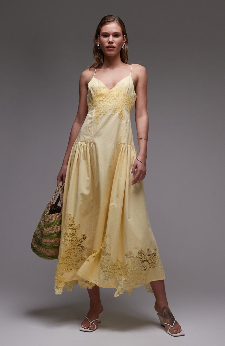 Lace Trim Cotton Poplin Sundress