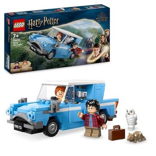 Lego Harry Potter Flying Ford Anglia Car Toy for 7 Plus Year Old Kids, Boys & Girls, Buildable Model With Ron Weasley Character Minifigure and Hedwig the Owl Figure, Wizarding World Gifts 76424