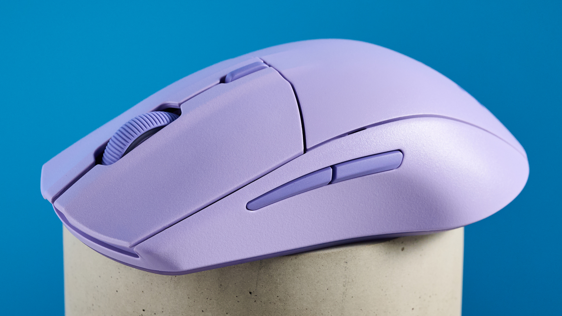 A lavender SteelSeries Rival 3 Wireless Gen 2 wireless gaming mouse