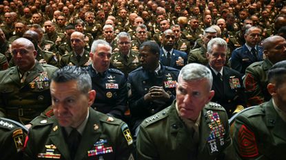 U.S. generals and admirals gather in Virginia for talk by President Donald Trump and Defense Secretary Pete Hegseth