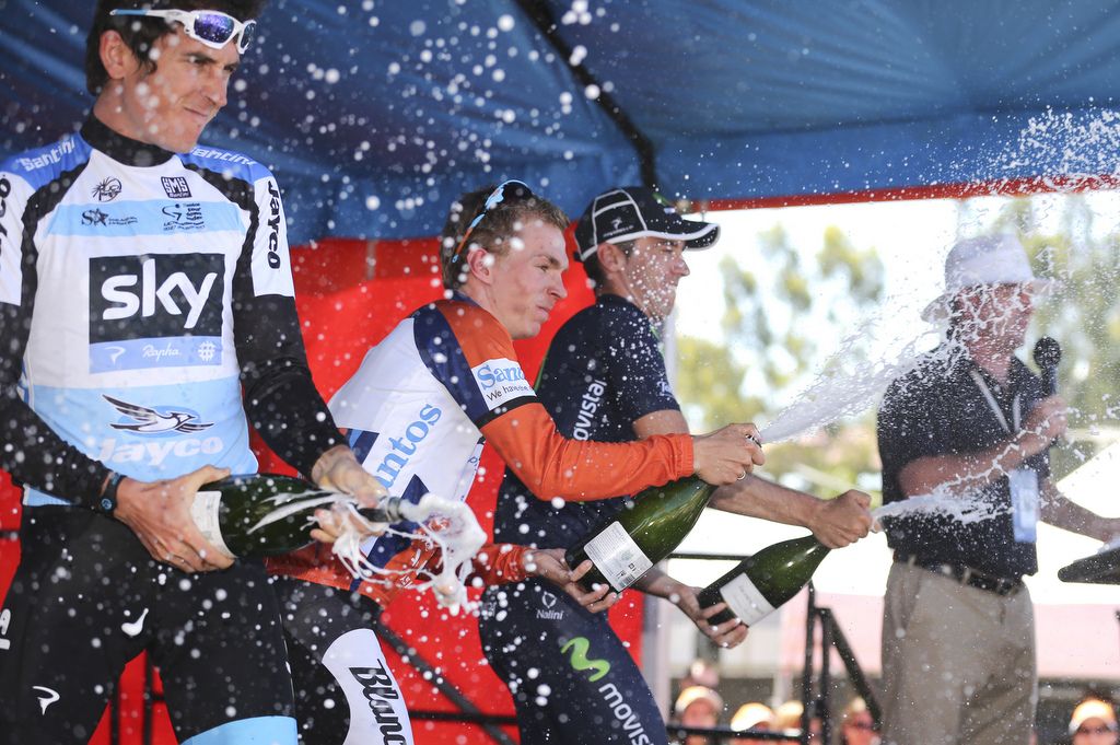 Champagne time for the 2013 Tour Down Under jersey winners