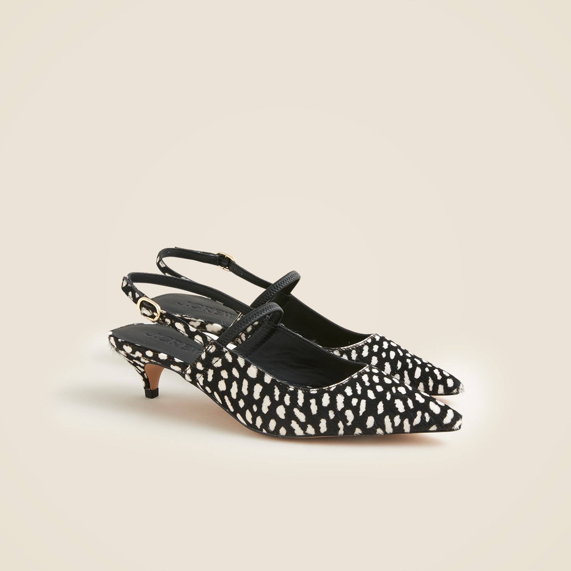 Robin Slingback Kitten Heels in Printed Calf Hair